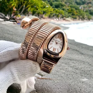 Bvlgari Watch Rose Gold White Dial For Women