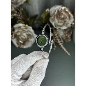 Elegant Gucci Bracelet Watch Silver Green For Women (JH711) - stayhit.in