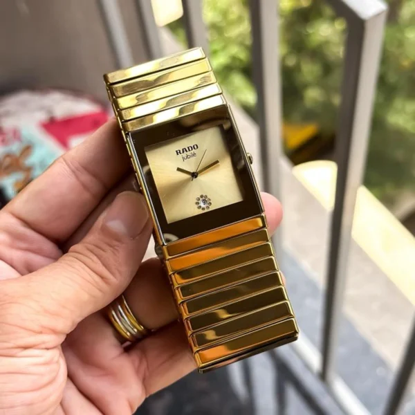 Elegant Rado Ceramic Watch Gold For Men (BOT3937) - stayhit.in