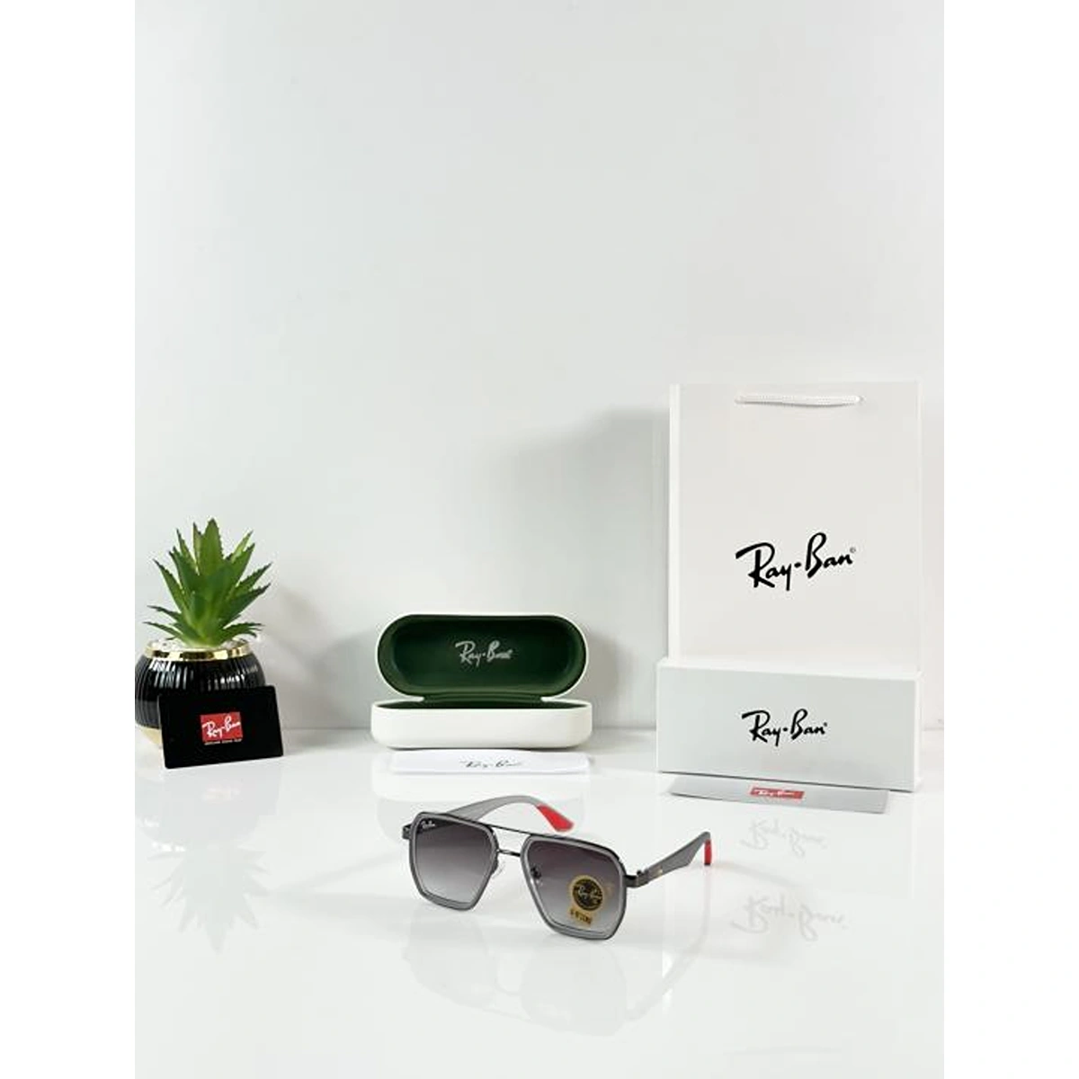 Elegant Rayban Sunglasses Grey Green For Men (BOT3570) - stayhit.in