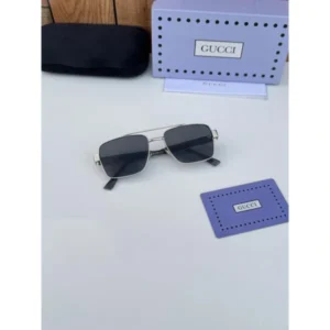 Gucci Sunglasses Silver Black For Men