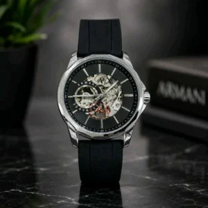 Luxury Armani Exchange Skeleton Watch Black Strap For Men (BOT3118) - stayhit.in
