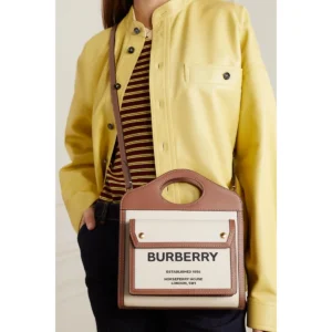 Luxury Burberry Two Tone Canvas Bag Leather With Og Box For Women (BOT2638) - stayhit.in