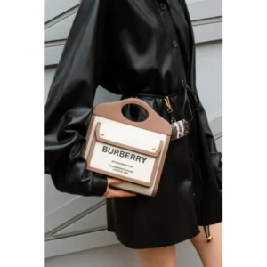 Luxury Burberry Two Tone Canvas Bag Leather With Og Box For Women (BOT2638) - stayhit.in