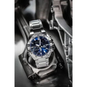Luxury Casio Edifice ECB10D Watch Silver Blue For Men (SOS66) - stayhit.in