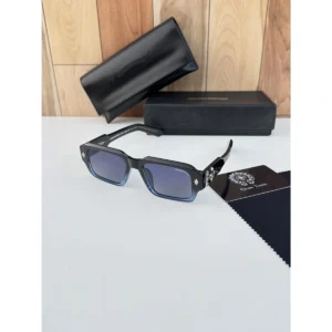 Luxury Chrome Heart Sunglasses Black Blue For Men (BOT3519) - stayhit.in