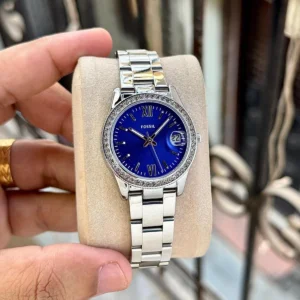 Luxury Fossil Scarlette Watch Silver Blue For Women (WS326) - stayhit.in