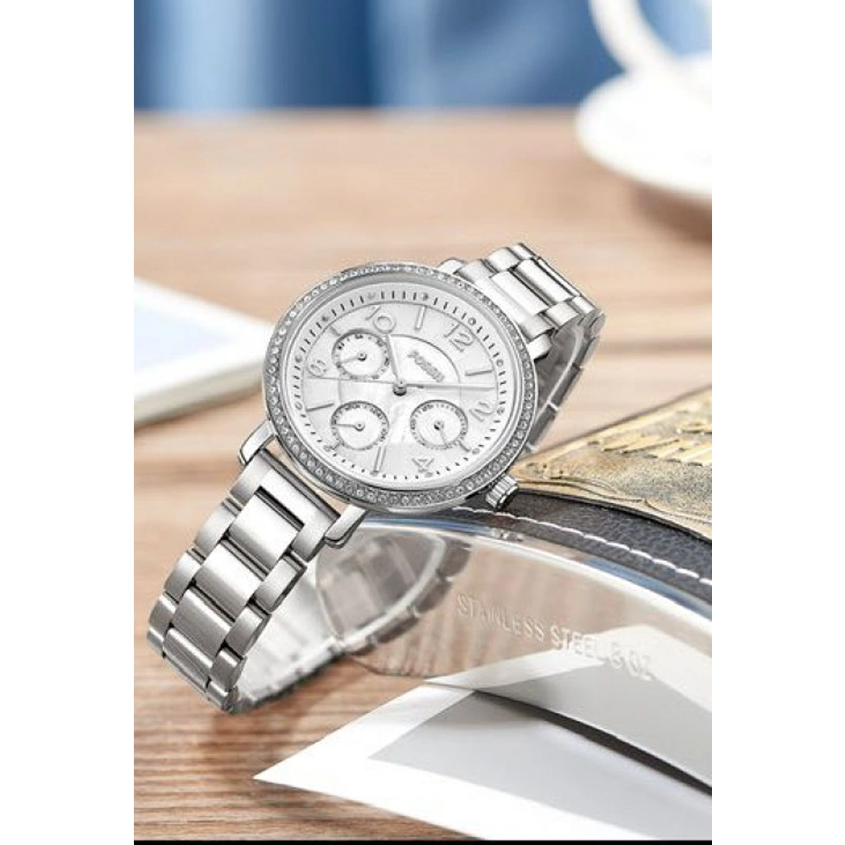 Luxury Fossil Tailor Watch Silver For Women (WS337) - stayhit.in Luxury Fossil Tailor Watch Silver For Women (WS337) - stayhit.in