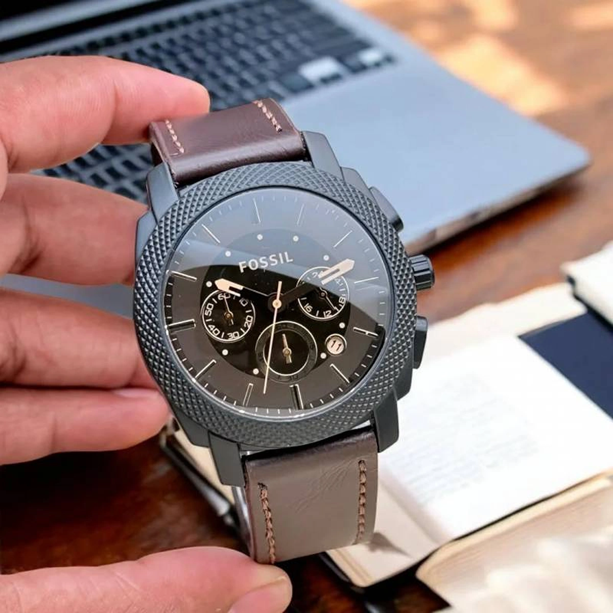 Luxury Fossil Watch Brown Strap For Men (SOS74) - stayhit.in Luxury Fossil Watch Brown Strap For Men (SOS74) - stayhit.in