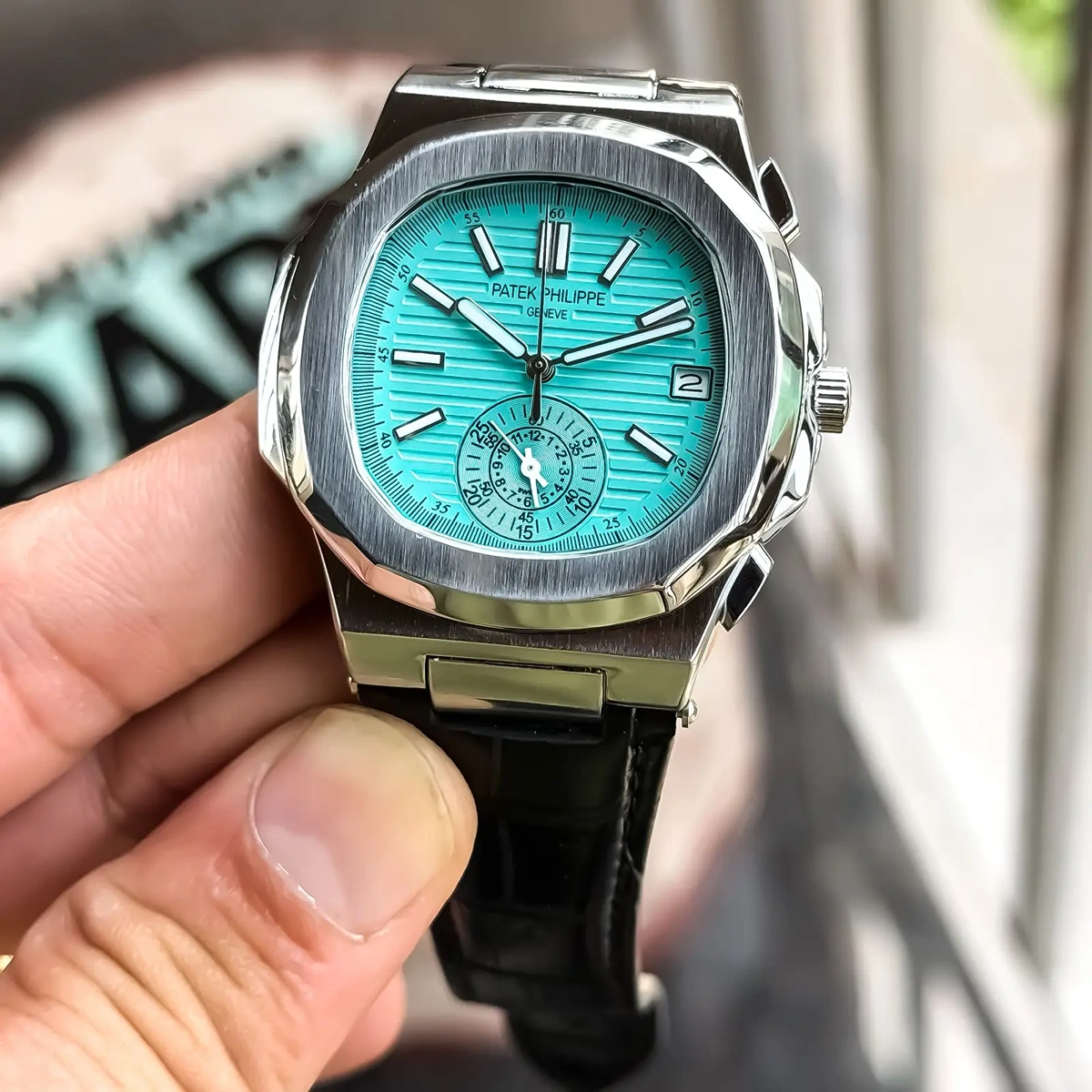 Luxury Patek Philippe Chrono Watch Silver Blue For Men (JH506) - stayhit.in