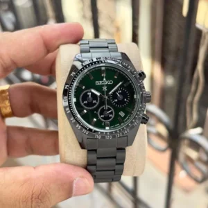 Luxury Seiko Prospex Speedtimer Watch Chronograph Black Green For Men (FGS154) - stayhit.in