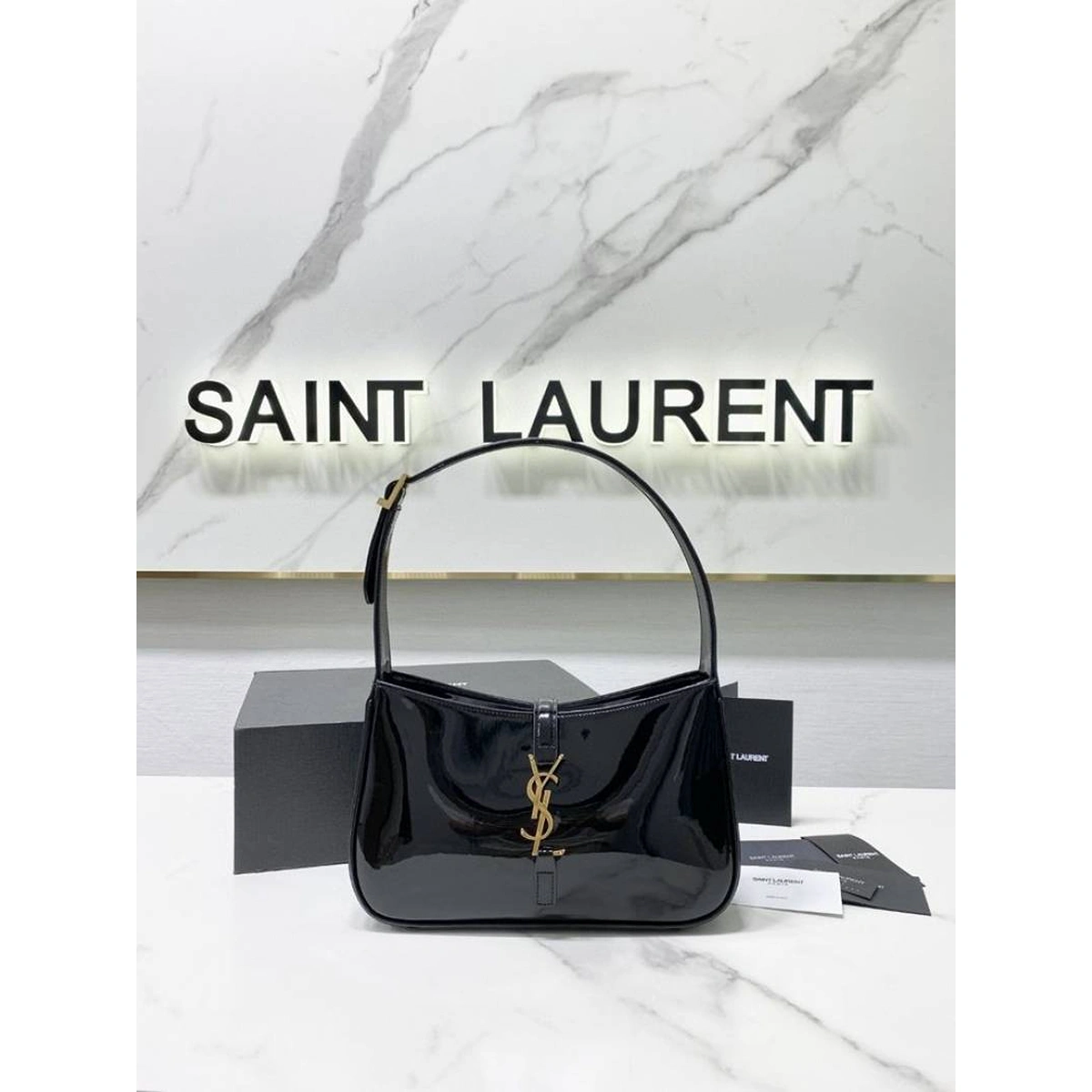 Luxury Yves Saint Laurent Glossy Hobo Bag With Og Box For Women (BT259) - stayhit.in