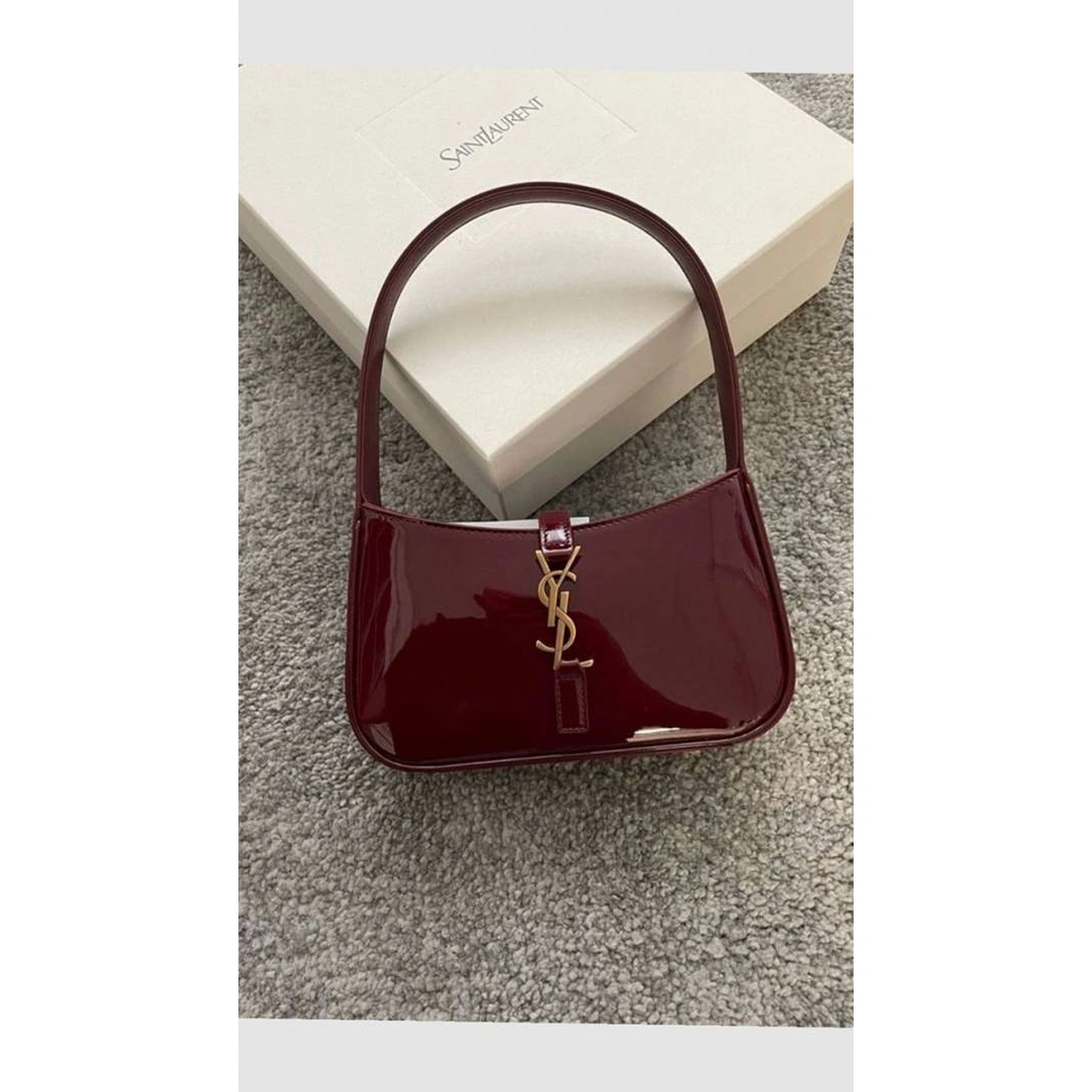 Luxury Yves Saint Laurent Glossy Hobo Bag With Og Box For Women (BT260) - stayhit.in