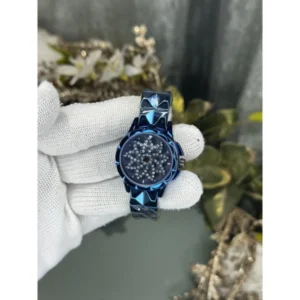 Mashali Floral Watch Purple Rotating All Blue For Women