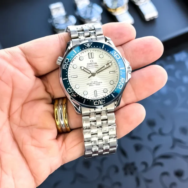 Omega Auto Watch Silver White For Men Omega Auto Watch Silver White For Men