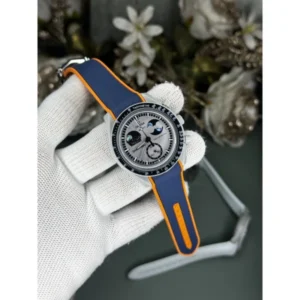 Omega X Swatch Watch Blue Orange For Men