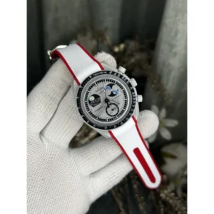 Omega X Swatch Watch Red White For Men