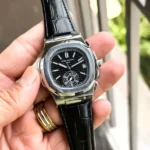 Patek Philippe Chrono Watch Silver Black For Men