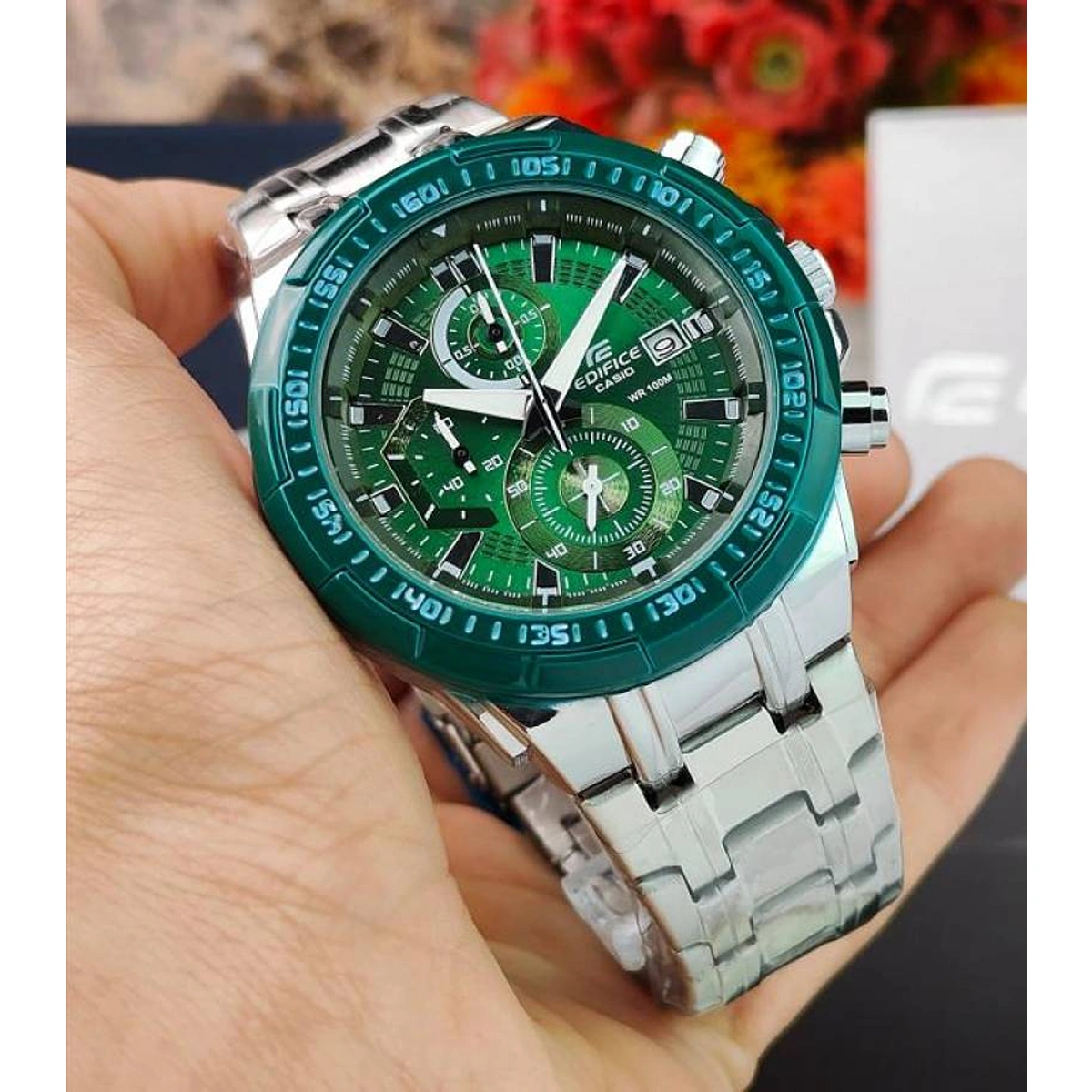 Premium Casio Edifice Watch Green Dial For Men (SOS572) - stayhit.in