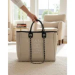 Premium Chanel Deauville Pearl Canvas Tote Bag For Women (BOT2854) - stayhit.in