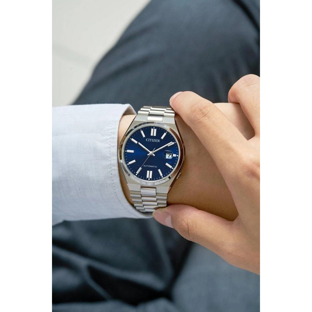 Premium Citizen Tsuyosa Wanderer Watch Silver Blue For Men (BOT3128) - stayhit.in