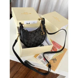 Premium Coach Mini Jonie Bag With Og Box Black Flower For Women (BT32) - stayhit.in
