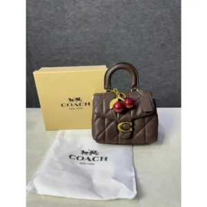 Premium Coach Tabby Leather Bag Cherry Charm With Box For Women (BOT3825) - stayhit.in