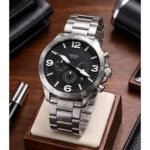 Premium Fossil 100 Meters Watch Black Dial For Men (SOS643) - stayhit.in