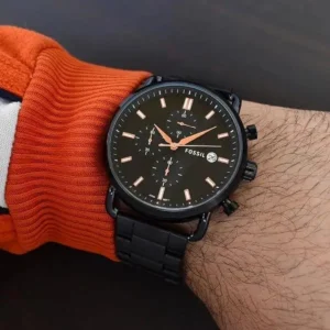 Premium Fossil Commuter Good Watch Black Copper For Men (BOT3393) - stayhit.in