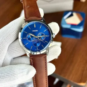 Premium Fossil Sun Moon Watch Blue Brown For Men (SOS652) - stayhit.in