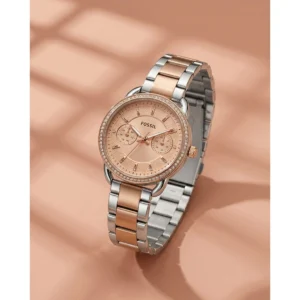 Premium Fossil Tailor Watch Two Tone Copper Pink For Women (BOT2516) - stayhit.in