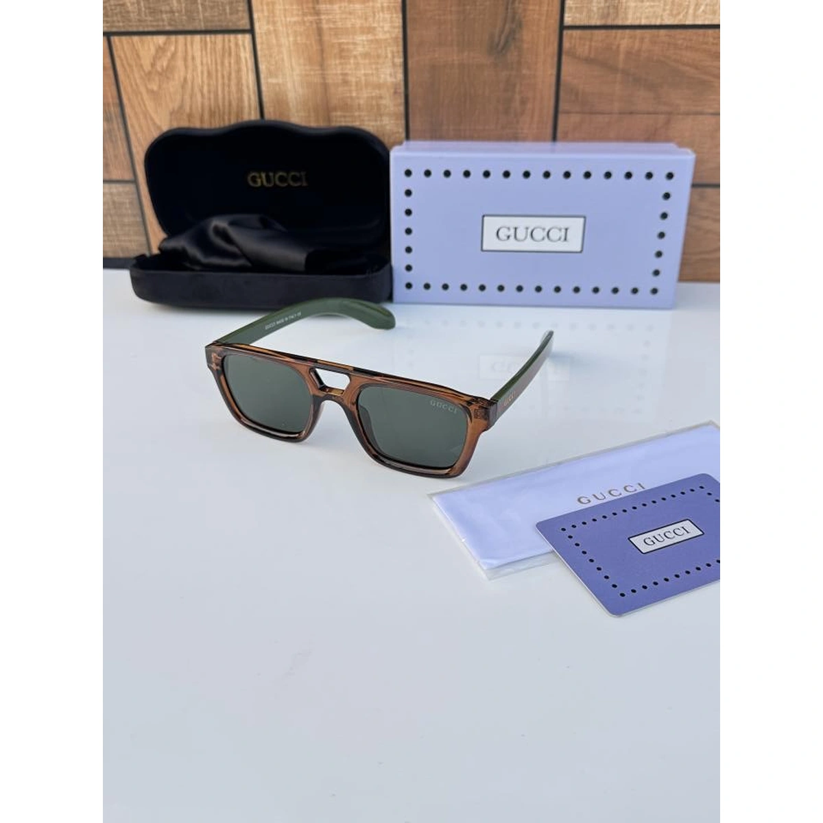 Premium Gucci Sunglass Brown Green For Men (BOT3648) - stayhit.in