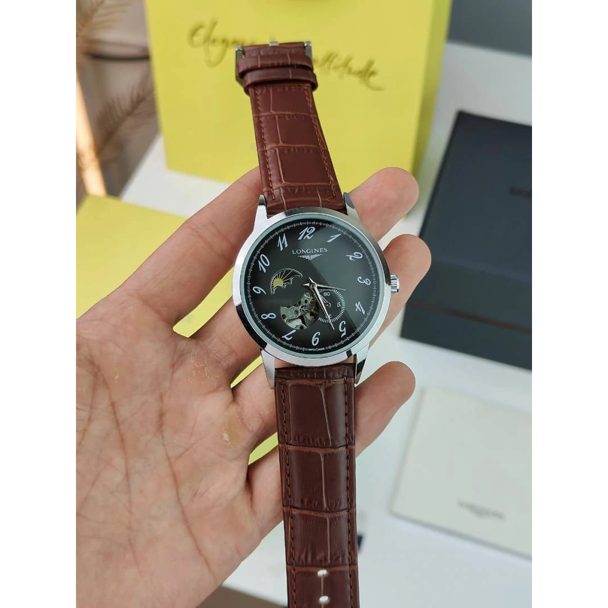 Premium Longines Watch Brown Strap For Men (SOS632) - stayhit.in
