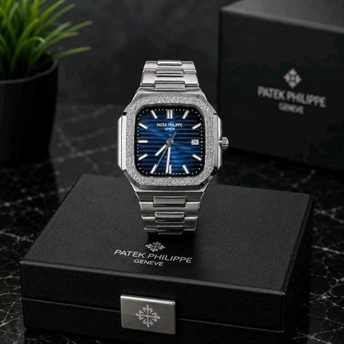Premium Patek Philippe Cubitus Watch Silver Blue For Men (FGS167) - stayhit.in Premium Patek Philippe Cubitus Watch Silver Blue For Men (FGS167) - stayhit.in