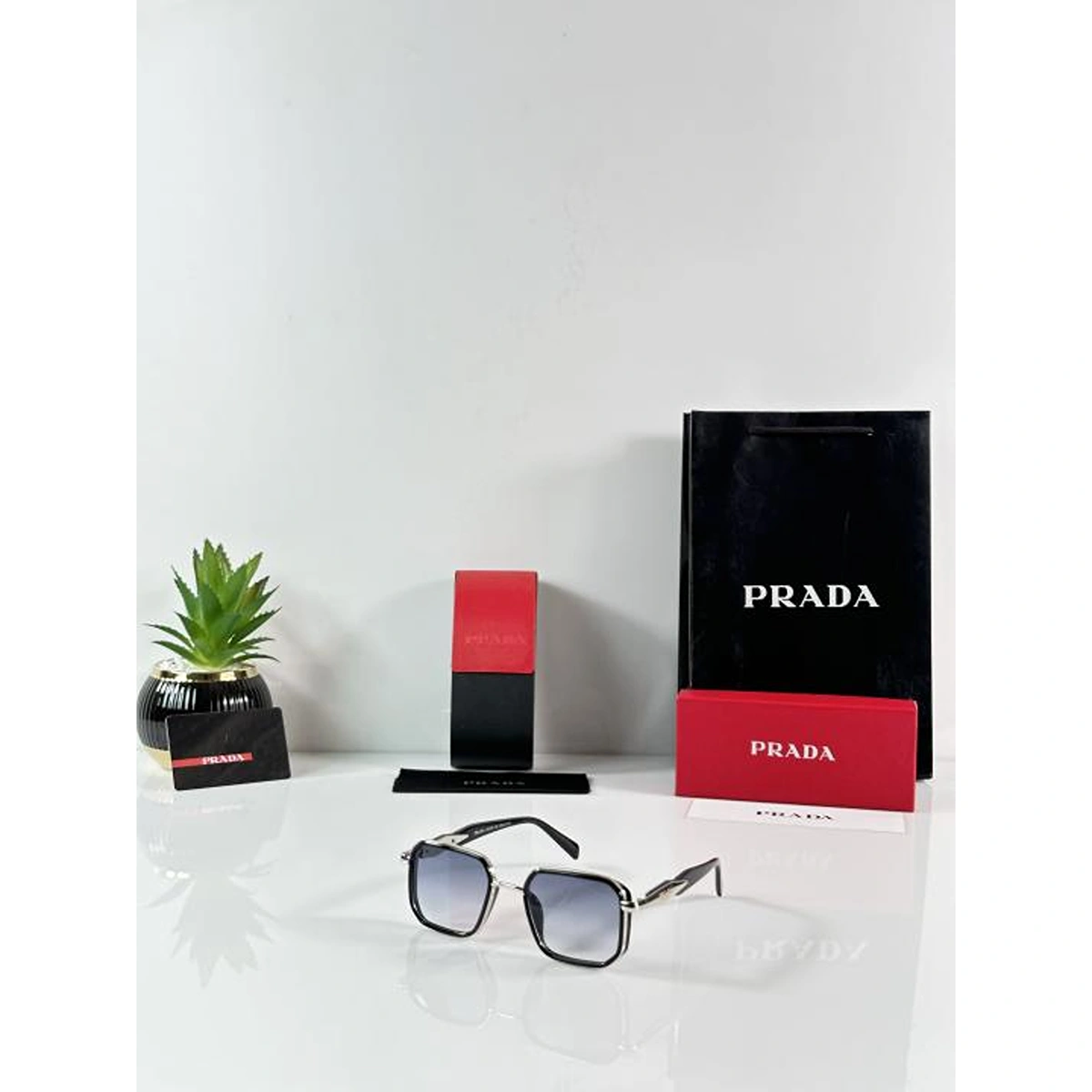 Premium Prada Sunglass Silver Blue For Men (BOT3646) - stayhit.in
