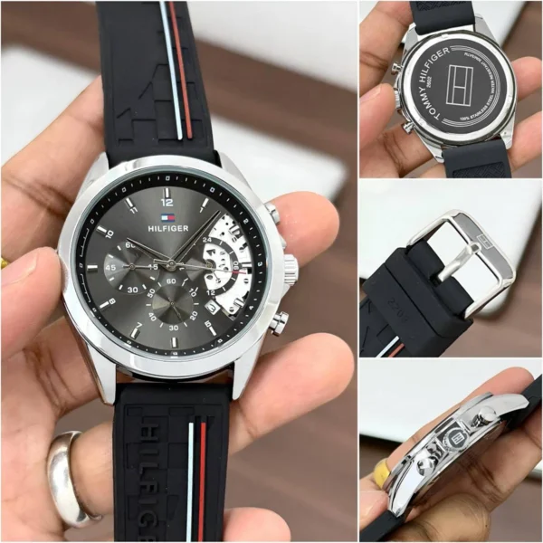 Premium Tommy Hilfiger Baker Watch Black Strap For Men (SOS514) - stayhit.in Premium Tommy Hilfiger Baker Watch Black Strap For Men (SOS514) - stayhit.in