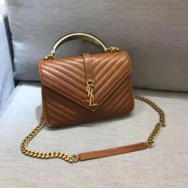 Premium Ysl Collage Shoulder Bag Brown Medium For Women (BOT2749) - stayhit.in Premium Ysl Collage Shoulder Bag Brown Medium For Women (BOT2749) - stayhit.in