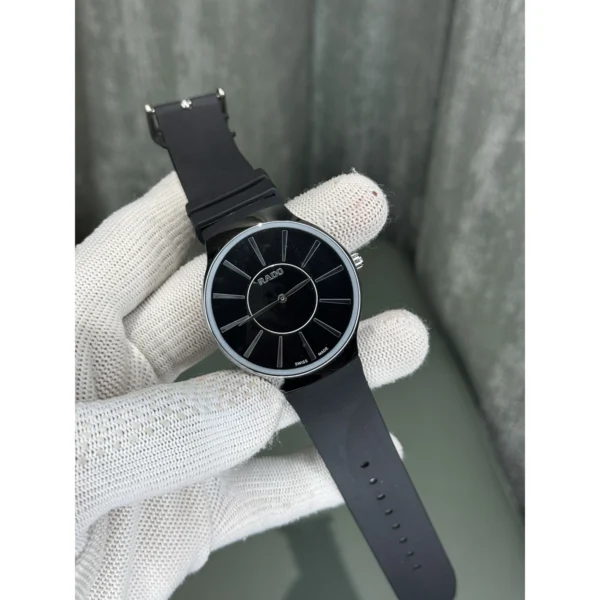 Rado Quartz Watch Silver Black For Men Rado Quartz Watch Silver Black For Men