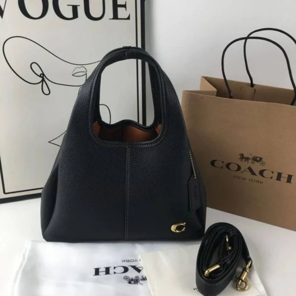 Stylish Coach Lana Bag Black With Og Box Dust Cover Long Belt For Women (SOS454) - stayhit.in