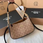 Stylish Coach Teri Shoulder Bag Apricot Black With Og Box For Women (BOT2614) - stayhit.in