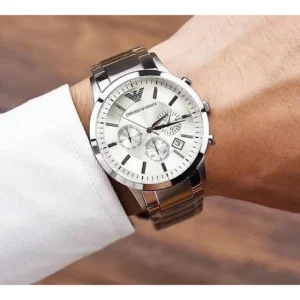 Stylish Emporio Armani Watch Silver White For Men (BOT3036) - stayhit.in