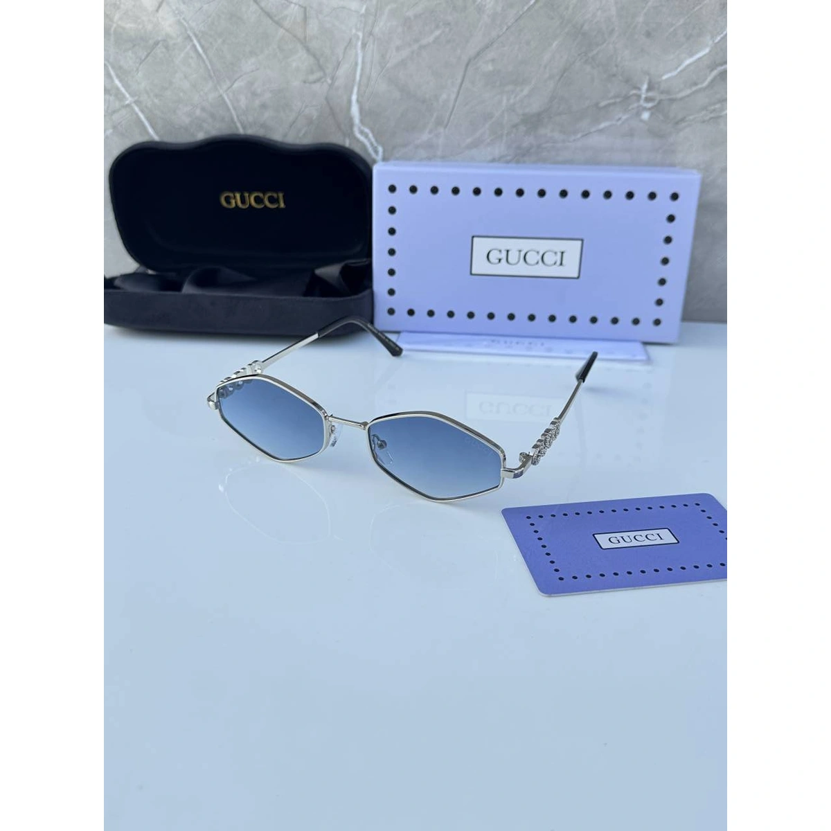 Stylish Gucci Sunglass Silver Blue For Men (BT183) - stayhit.in Stylish Gucci Sunglass Silver Blue For Men (BT183) - stayhit.in