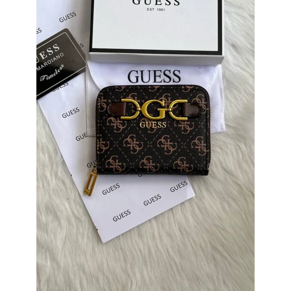 Stylish Guess Mini Wallet Brown With Og Box Dust Cover Card For Women (DW222) - stayhit.in