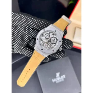 Stylish Hublot Swatch Watch Brown Strap For Men (SOS540) - stayhit.in