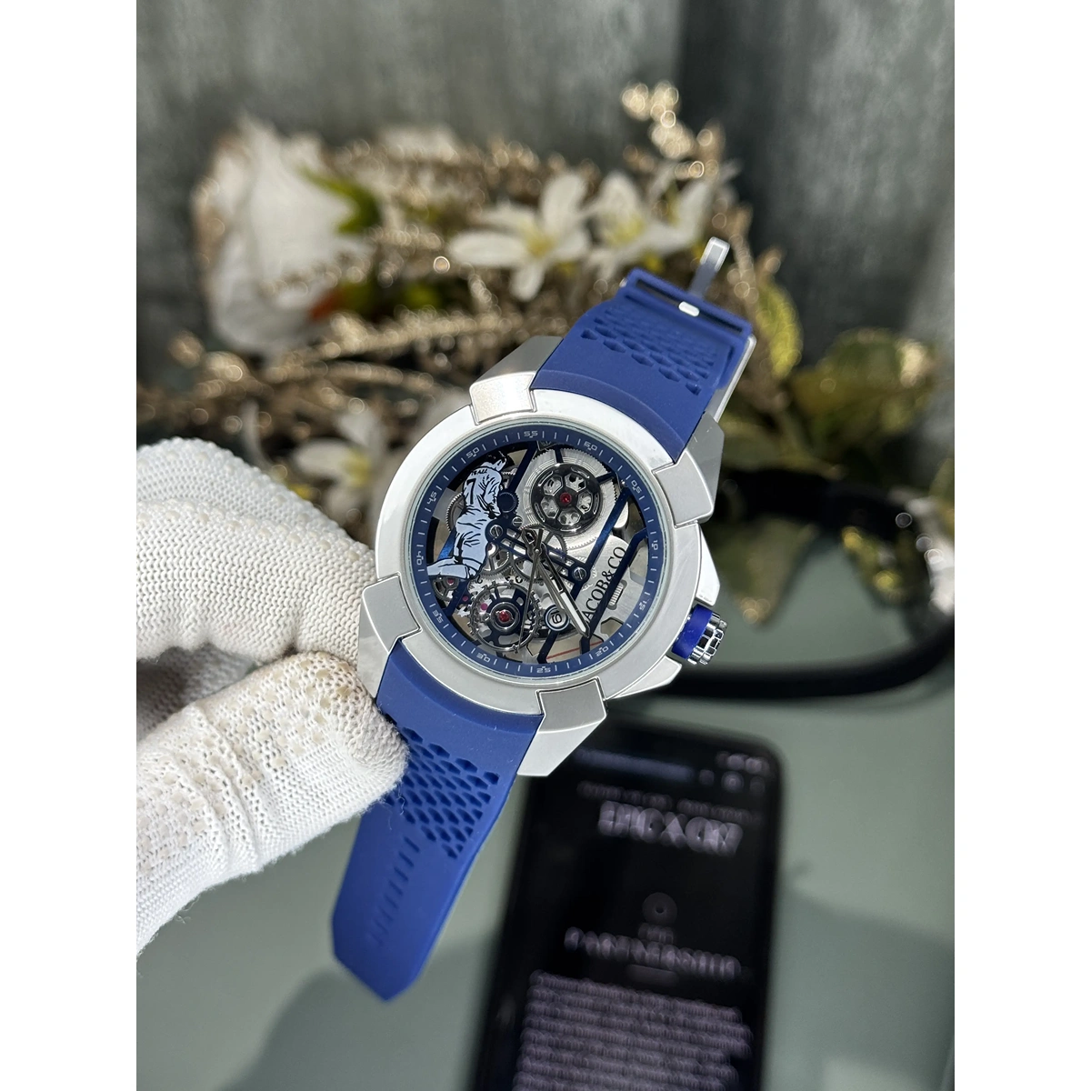 Stylish Jacob & Co. Cr7 Watch Silver Blue For Men (JH495) - stayhit.in Stylish Jacob & Co. Cr7 Watch Silver Blue For Men (JH495) - stayhit.in