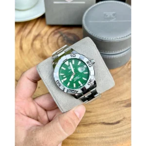 Stylish Tag Heuer Aquaracer Watch Green Dial For Men (LAB1024) - stayhit.in