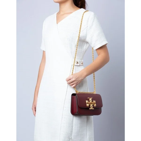 Stylish Tory Burch Eleanor Shoulder Bag Wine For Women (LAB571) - stayhit.in Stylish Tory Burch Eleanor Shoulder Bag Wine For Women (LAB571) - stayhit.in