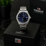 Tissot Prc Solar Automatic Watch Silver Blue For Men
