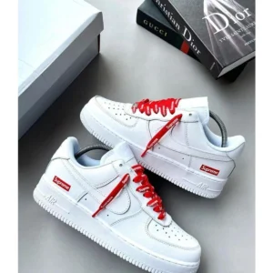 Elegant Nike Air Force 1 Shoes Supreme White For Men (SUP2928) - stayhit.in
