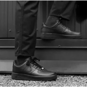 Premium Nike Air Force 1 Shoes Leather Triple Black For Men (SUP3487) - stayhit.in